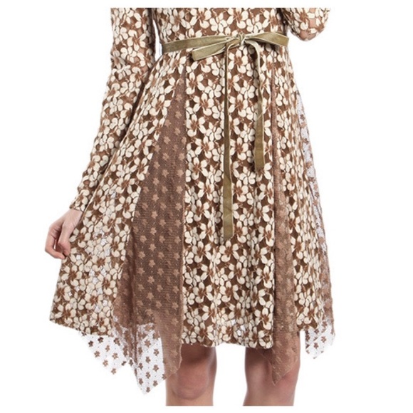 Blossoming Almond Brushed Lace Handkerchief Dress - Picture 6 of 8